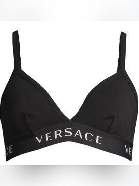 Authentic ! Versace Black Logo Triangle Bralette